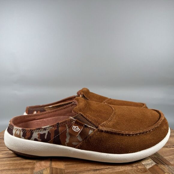 Spenco Ortho Siesta Via Slide Clogs Shoes Women’s Size 7 Brown Camo Suede - Picture 1 of 7